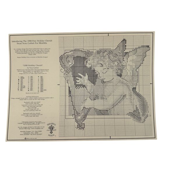 1998 Holiday Cherub Cross Stitch Pattern By Nora Corbett For Mirabilia Designs - Picture 1 of 3